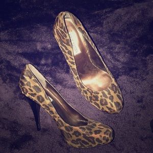 Steve Madden Animal Print Round Toe Heels
